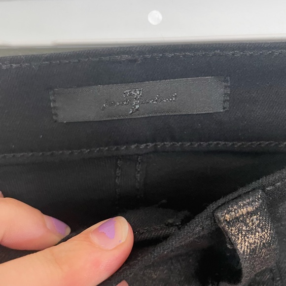 SALE 30% OFF | NWOT 7 For All Mankind Ankle Skinny Jeans Black Marble Foil - Picture 6 of 13